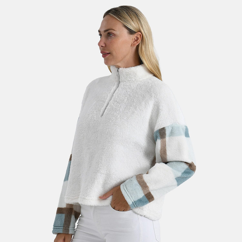 - Maisi Plush Hoodie with Zip (Size S) - Blue