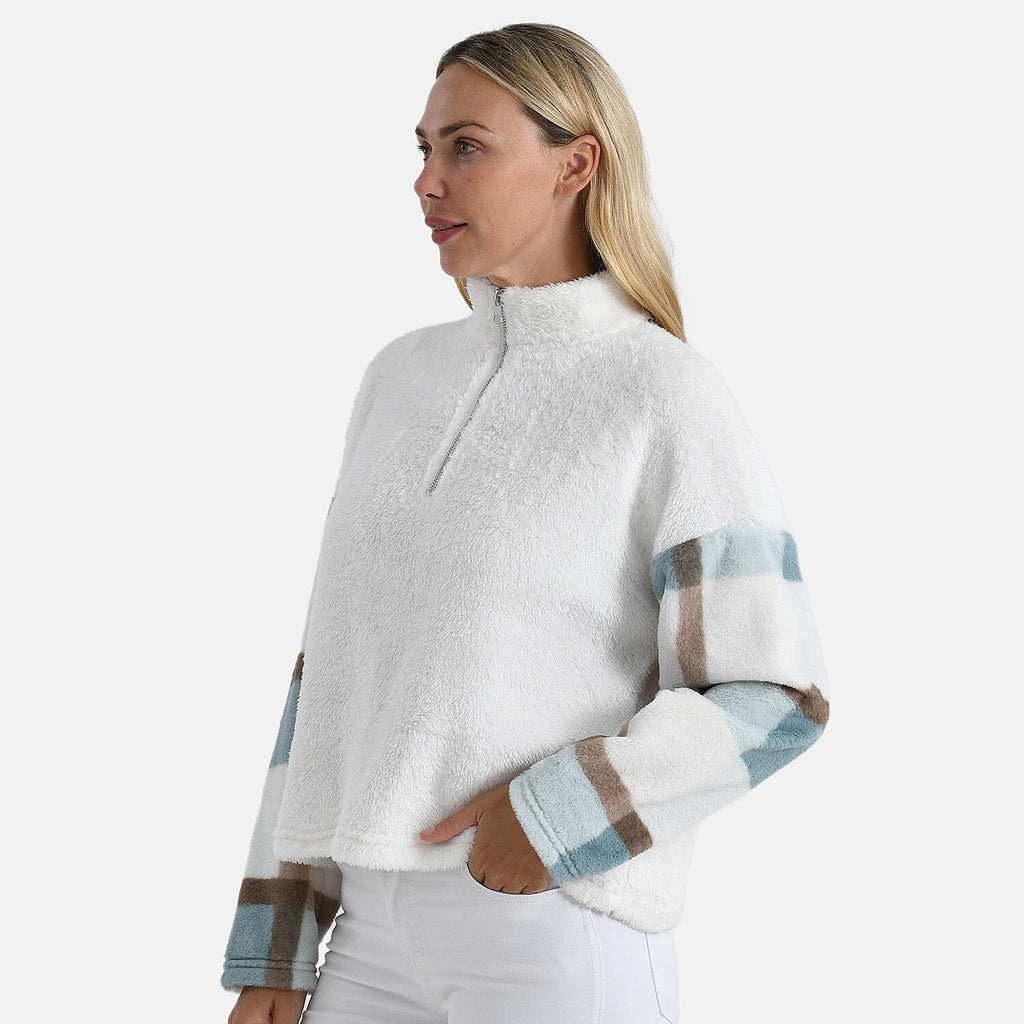 - Maisi Plush Hoodie with Zip (Size S) - Blue