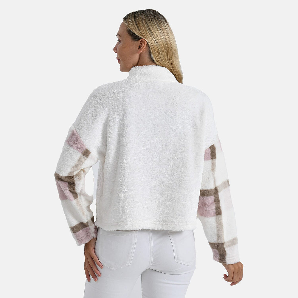 - Maisi Plush Quarter Zip Top  (Size S) - Pink