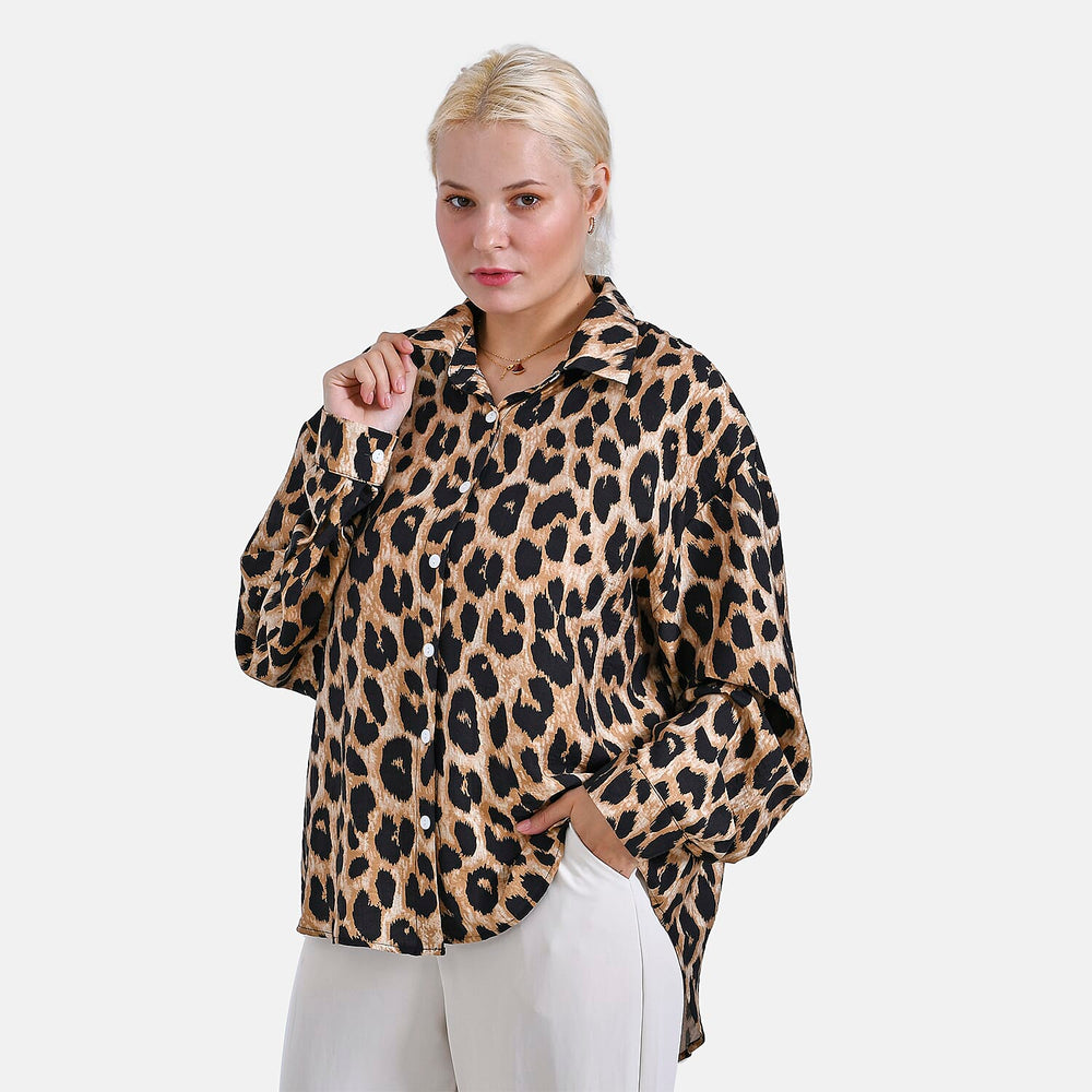 - Maisi Printed Relaxed Fit Shirt (Size L-XL) - Leopard