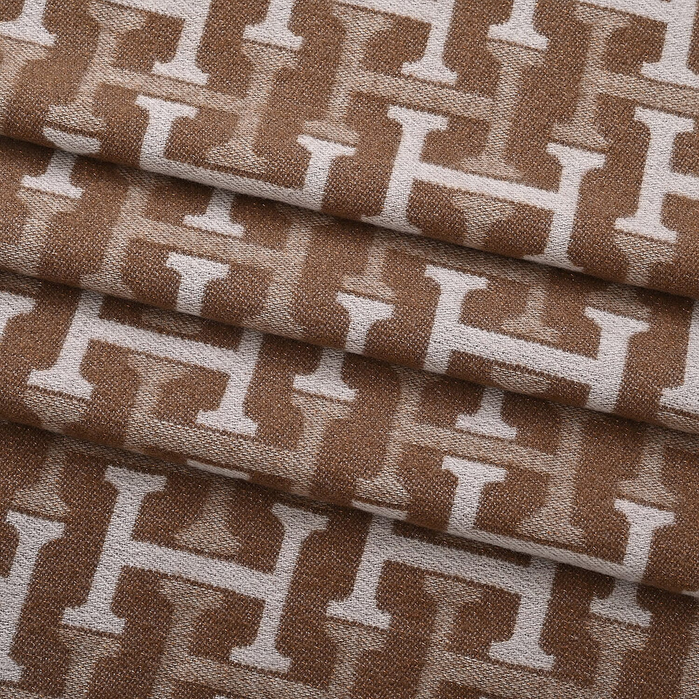 - Maisi Geometric Print Tassel Scarf (65 x 180cm) - Beige