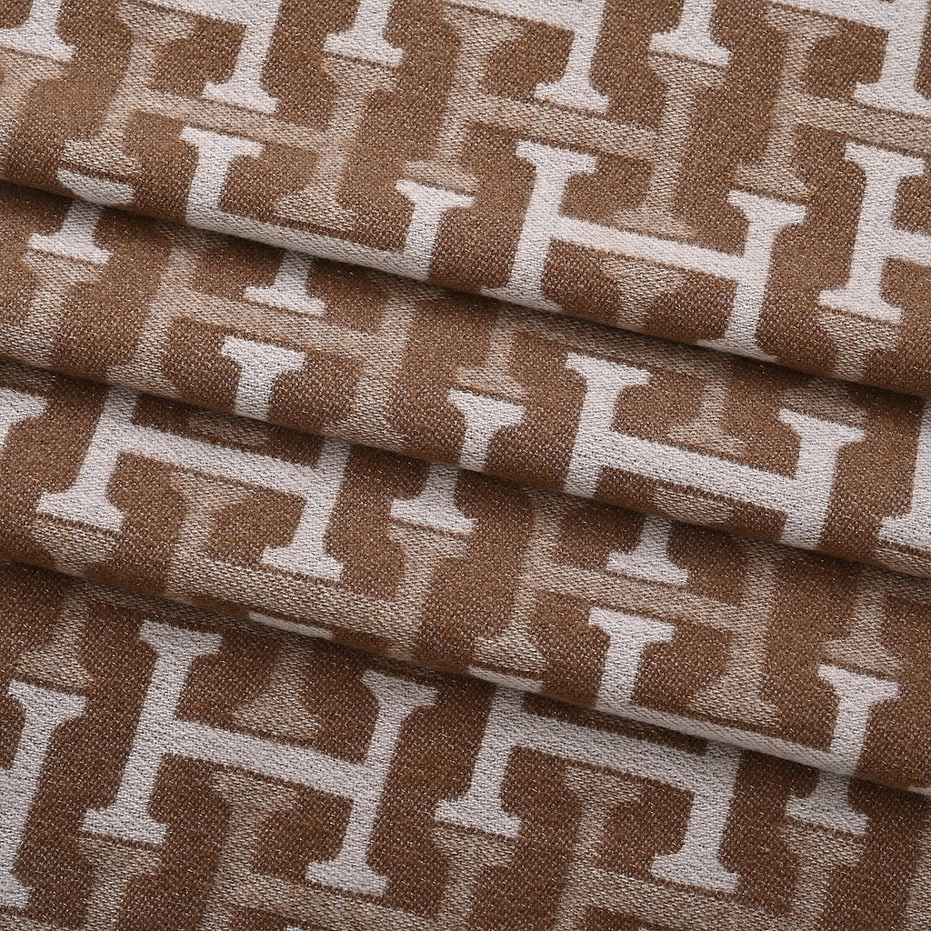 - Maisi Geometric Print Tassel Scarf (65 x 180cm) - Beige