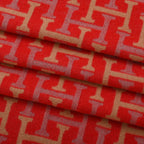 - Maisi Geometric Print Tassel Scarf (65 x 180cm) - Red