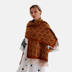 - Maisi Geometric Print Tassel Scarf (65 x 180cm) - Yellow