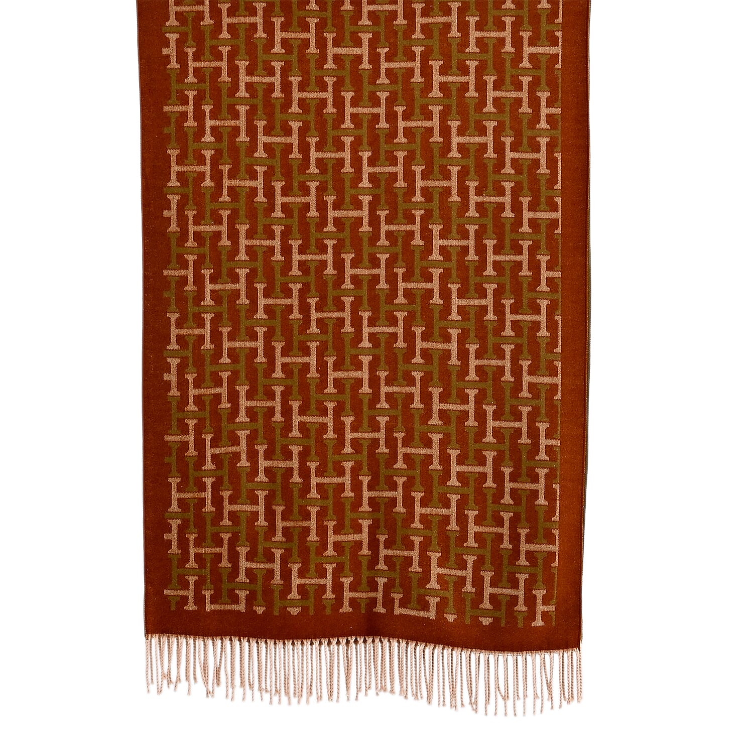 - Maisi Geometric Print Tassel Scarf (65 x 180cm) - Yellow