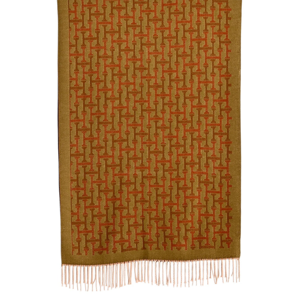 - Maisi Geometric Print Tassel Scarf (65 x 180cm) - Yellow