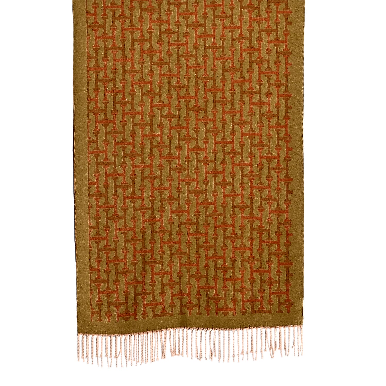 - Maisi Geometric Print Tassel Scarf (65 x 180cm) - Yellow