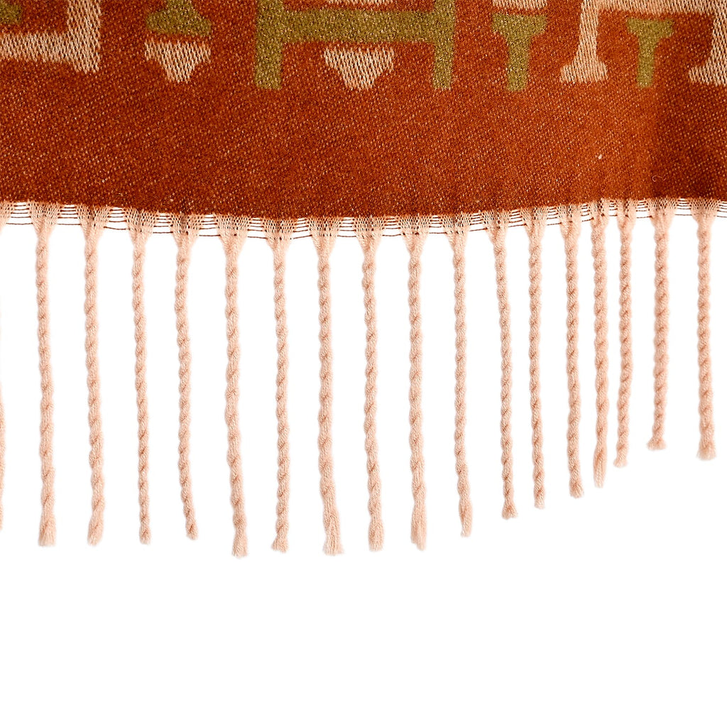 - Maisi Geometric Print Tassel Scarf (65 x 180cm) - Yellow