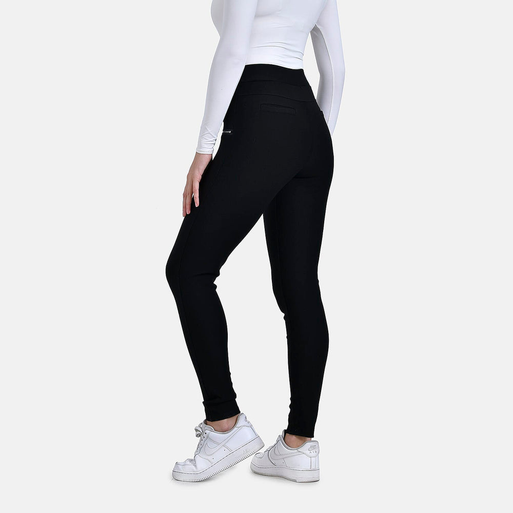 -MAISI PONTE TROUSERS WITH FRON ZIP DETAIL (Size L) - Black