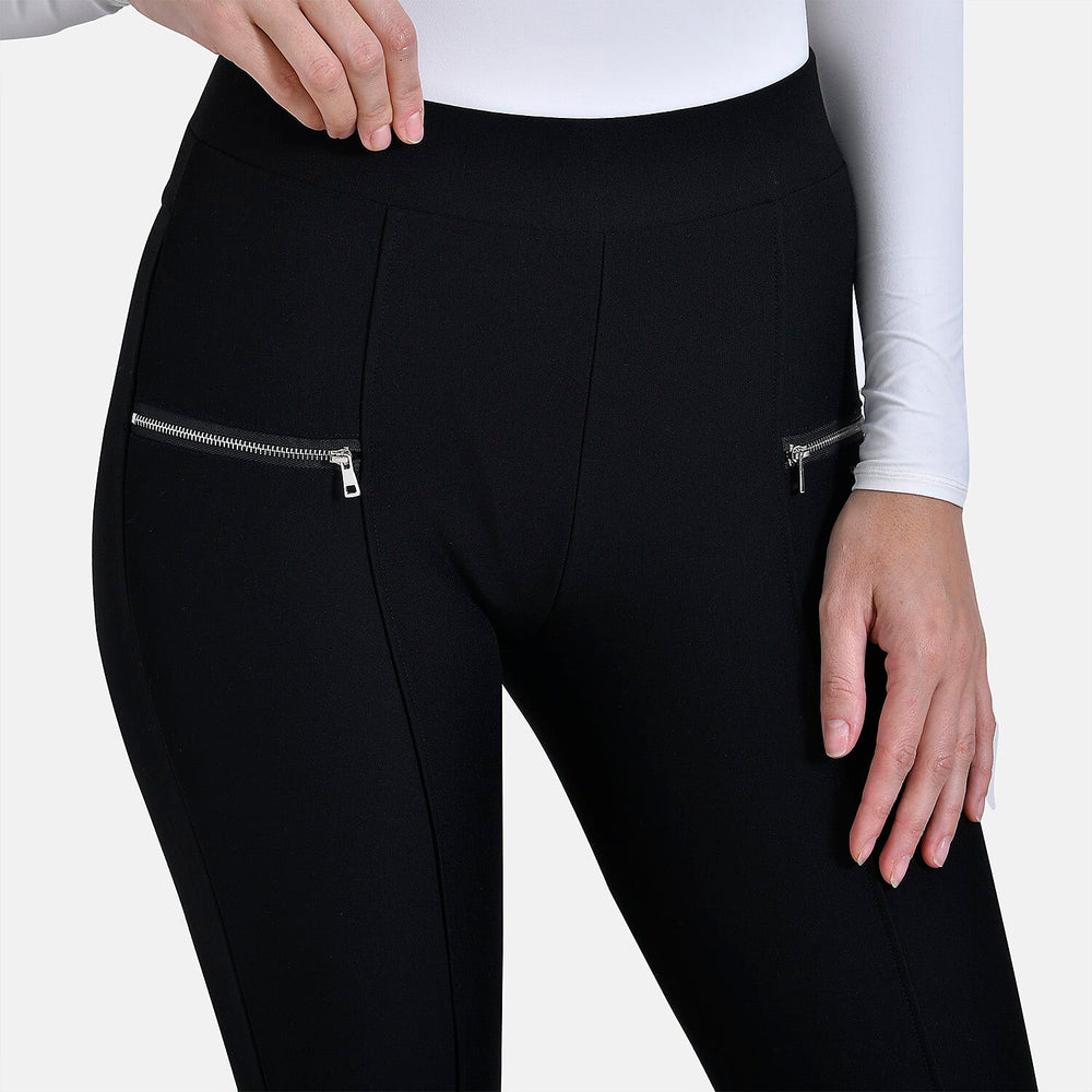 -MAISI PONTE TROUSERS WITH FRON ZIP DETAIL (Size L) - Black