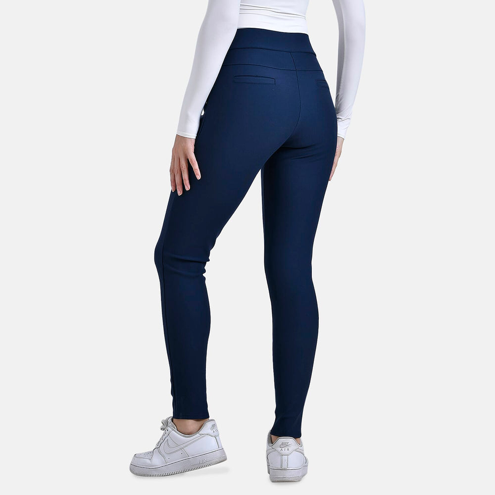 -MAISI PONTE TROUSERS WITH FRON ZIP DETAIL  (Size L) - Navy