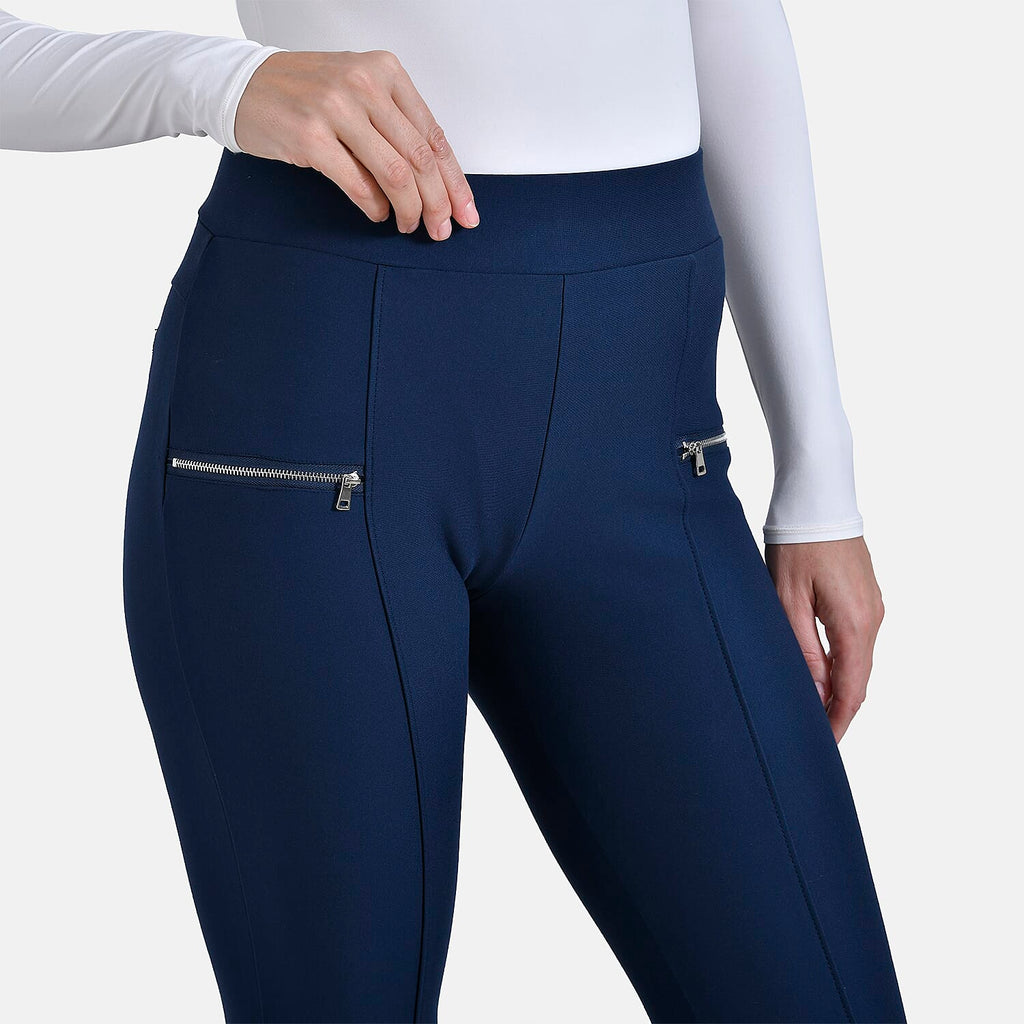 -MAISI PONTE TROUSERS WITH FRON ZIP DETAIL (Size M) - Navy