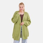 & maisi Women’s Ribbed Lightweight Open-Front Cardigan with Relaxed Longline Fit
