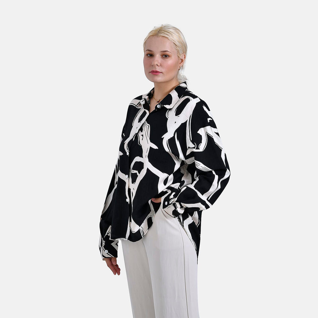 & Maisi Shirt (Size - L-XL) - Black & White