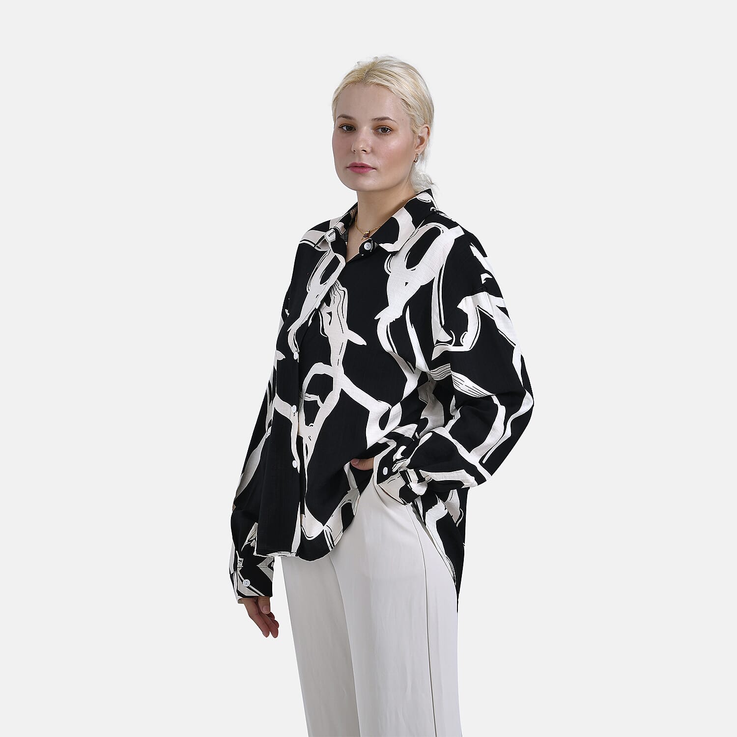 & Maisi Shirt (Size - L-XL) - Black & White