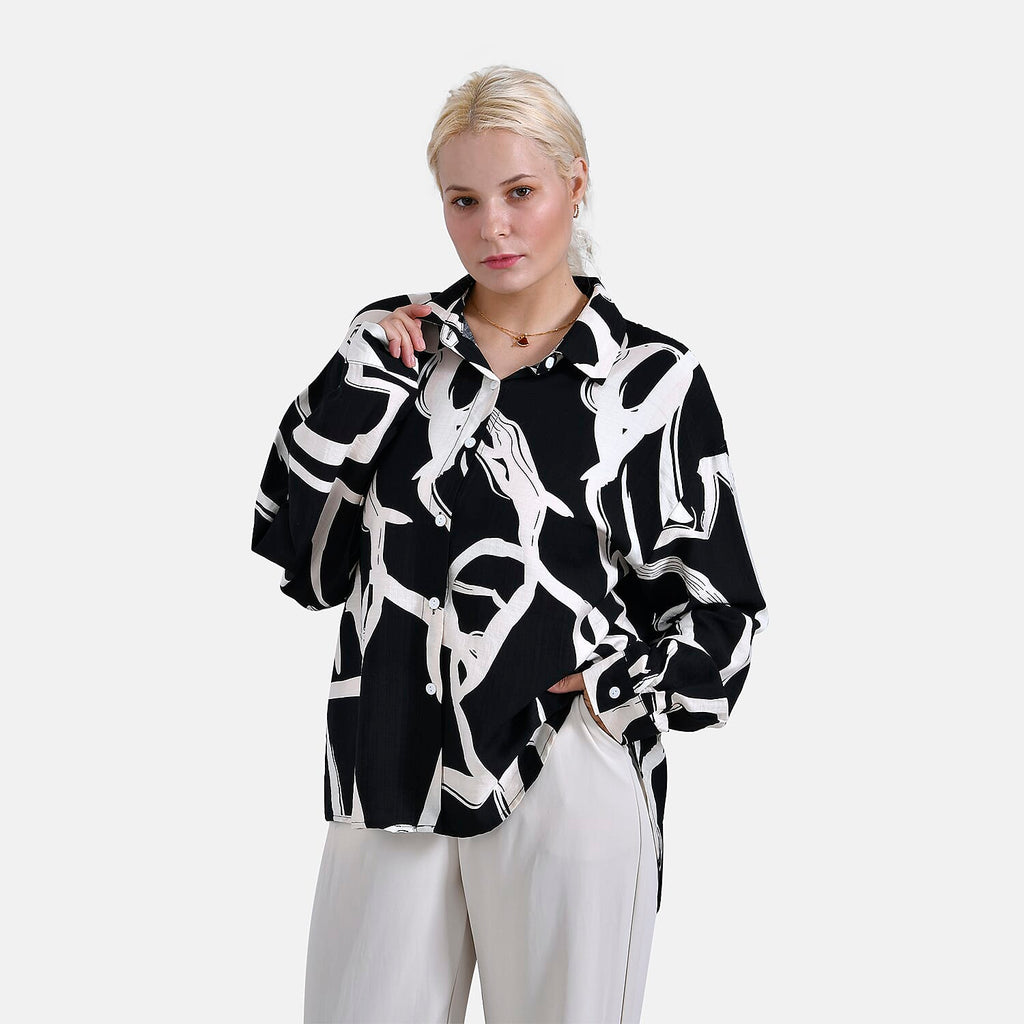 & Maisi Shirt (Size - L-XL) - Black & White