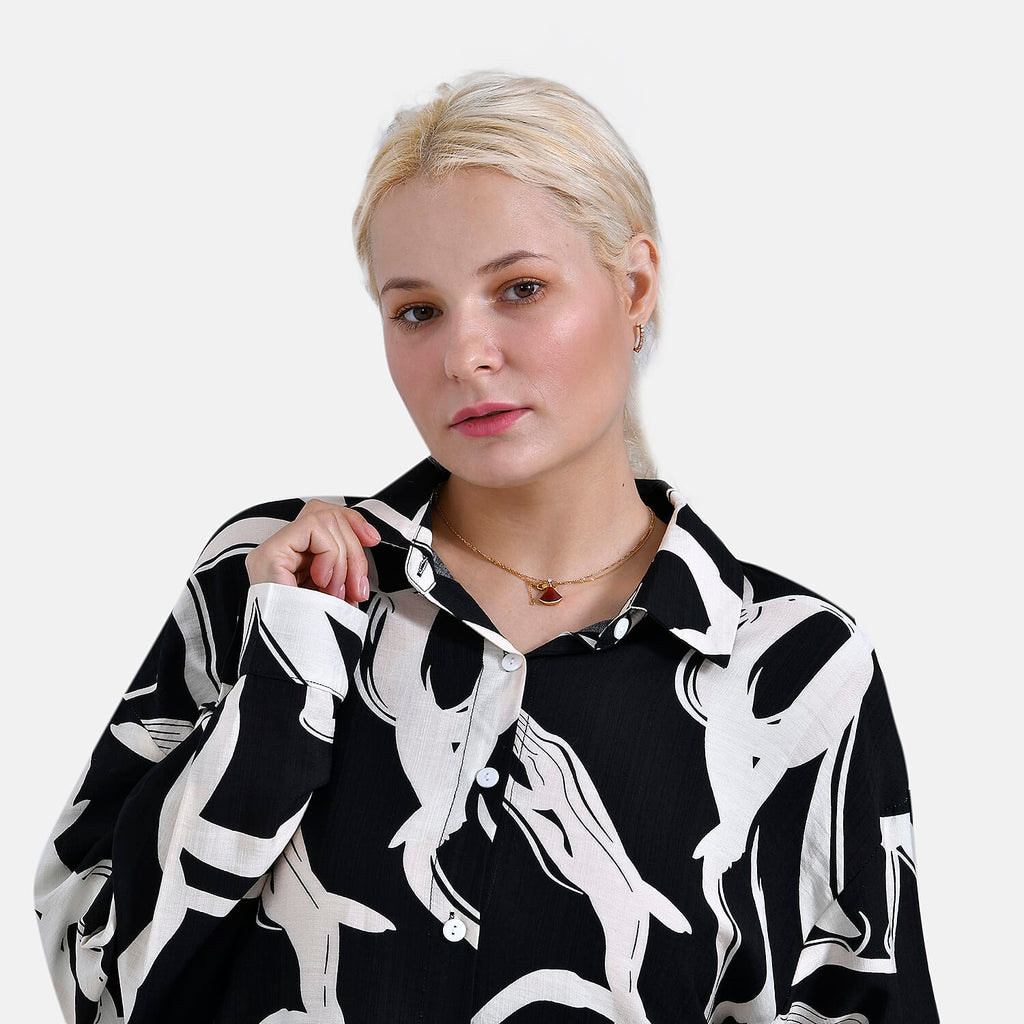 & Maisi Shirt (Size - L-XL) - Black & White