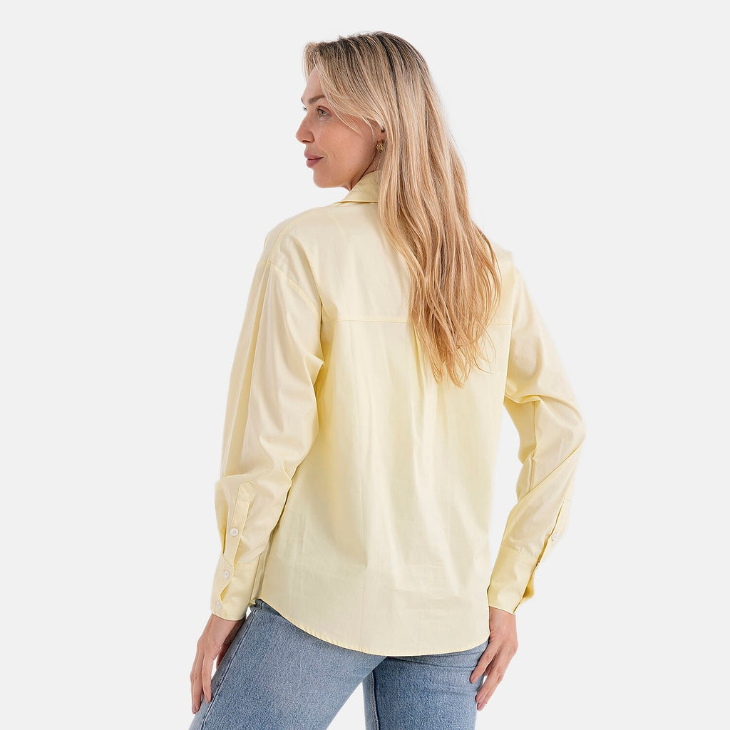 - Maisi 100% Cotton Classic Shirt (Size L, Fit 16 To 18) - Yellow