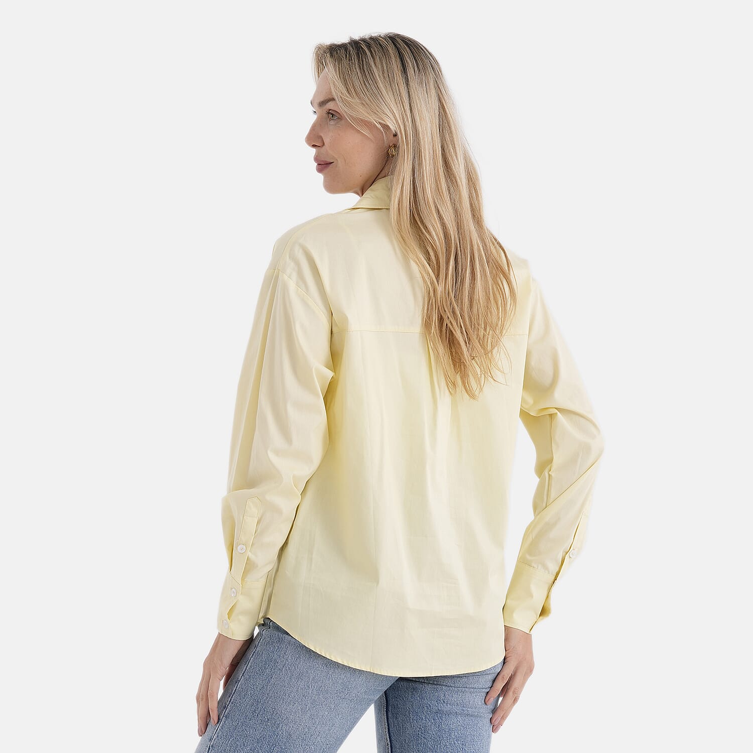 - Maisi 100% Cotton Classic Shirt (Size L, Fit 16 To 18) - Yellow