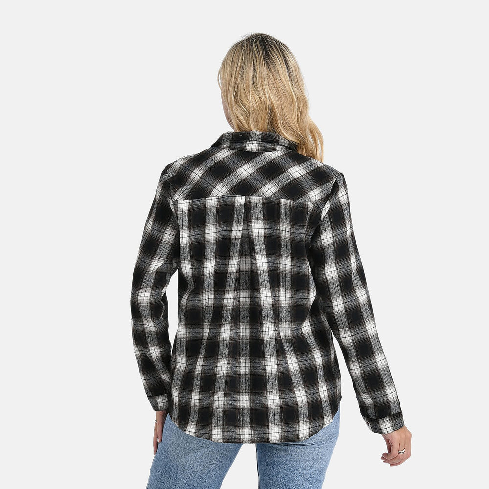 - Maisi Checks Long Sleeve Shirt (Size M) - Green, White - Navy