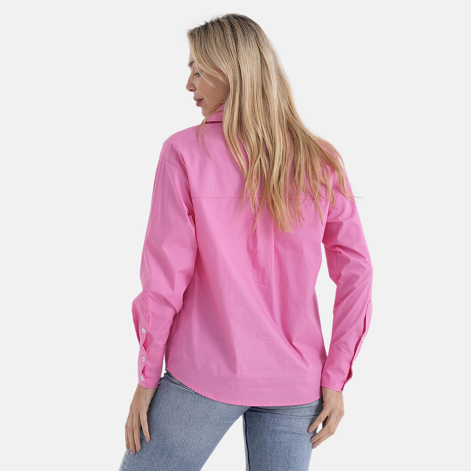 - Maisi 100% Cotton Classic Shirt (Size M, Fit 12 To 14) - Pink