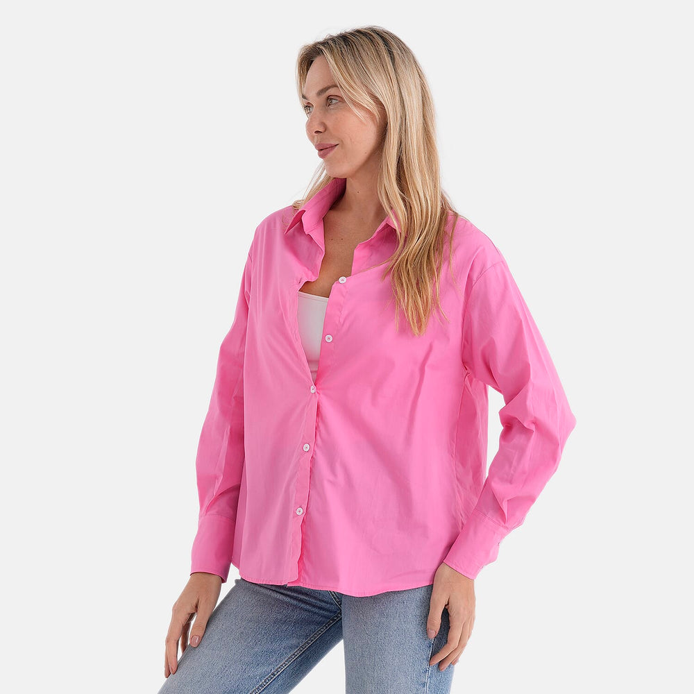- Maisi 100% Cotton Classic Shirt (Size M, Fit 12 To 14) - Pink