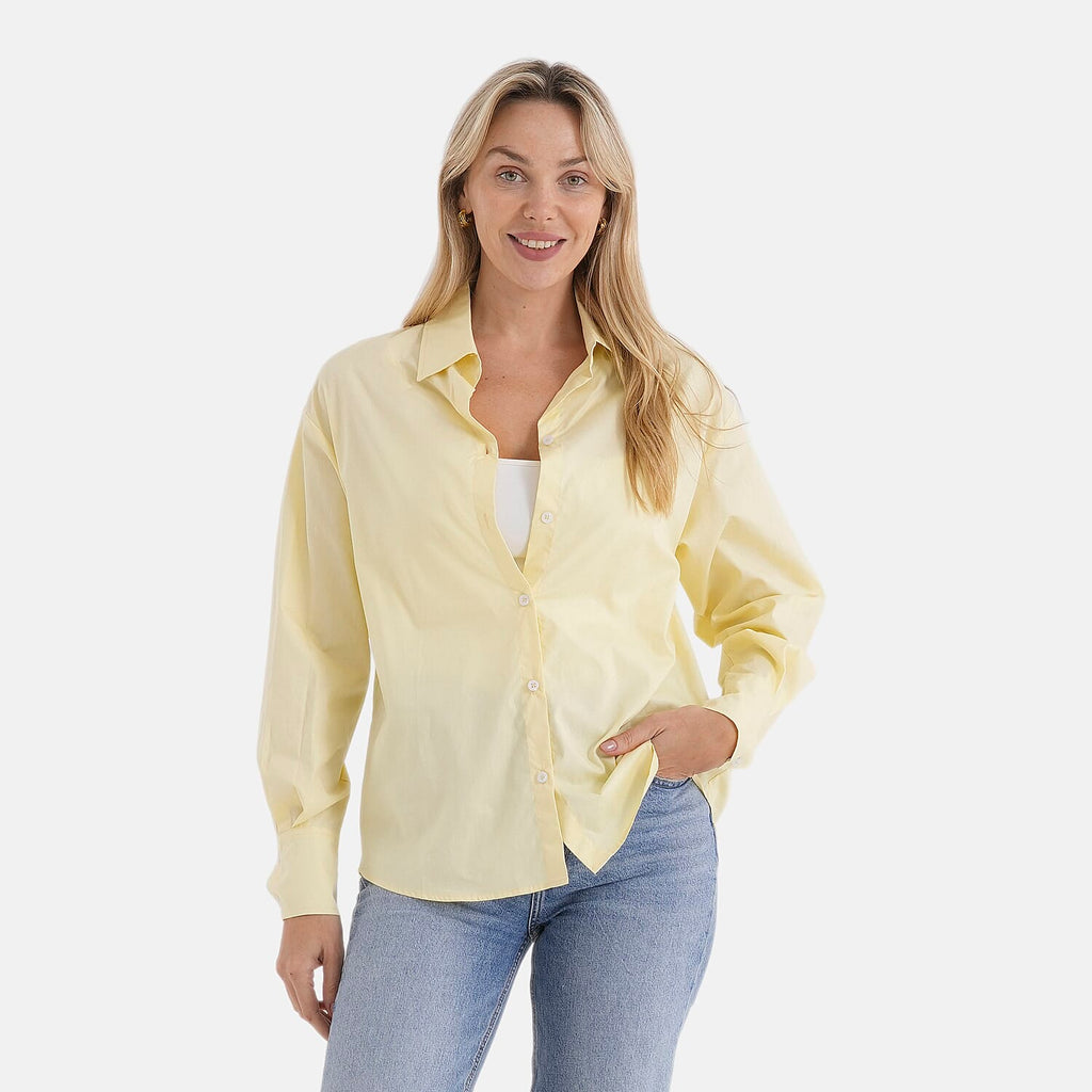- Maisi 100% Cotton Classic Shirt (Size M, Fit 12 To 14) - Yellow
