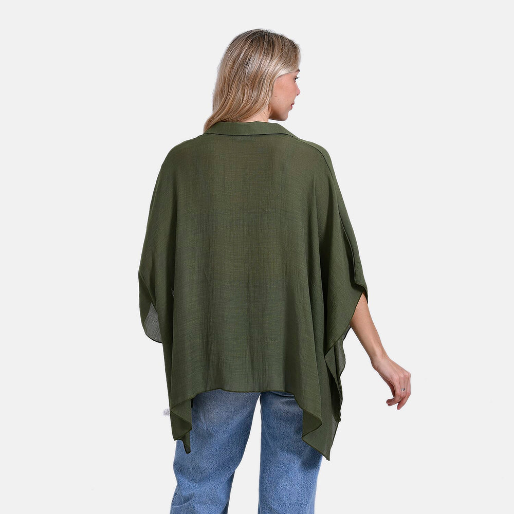 - Maisi Batwing Longline Shirt (One Size) - Green