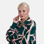 - Maisi Abstract Pattern Relaxed Fit Shirt (Size 8-16) - Green - Pink