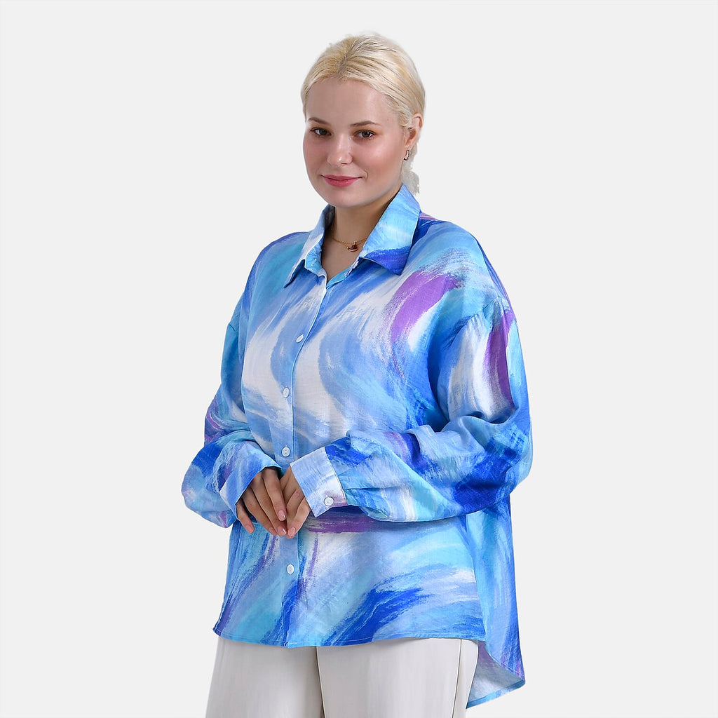 & Maisi Shirt (Size - S-M) - White & Blue