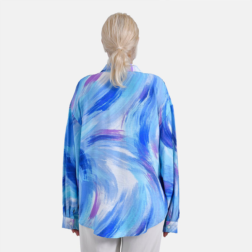 & Maisi Shirt (Size - S-M) - White & Blue