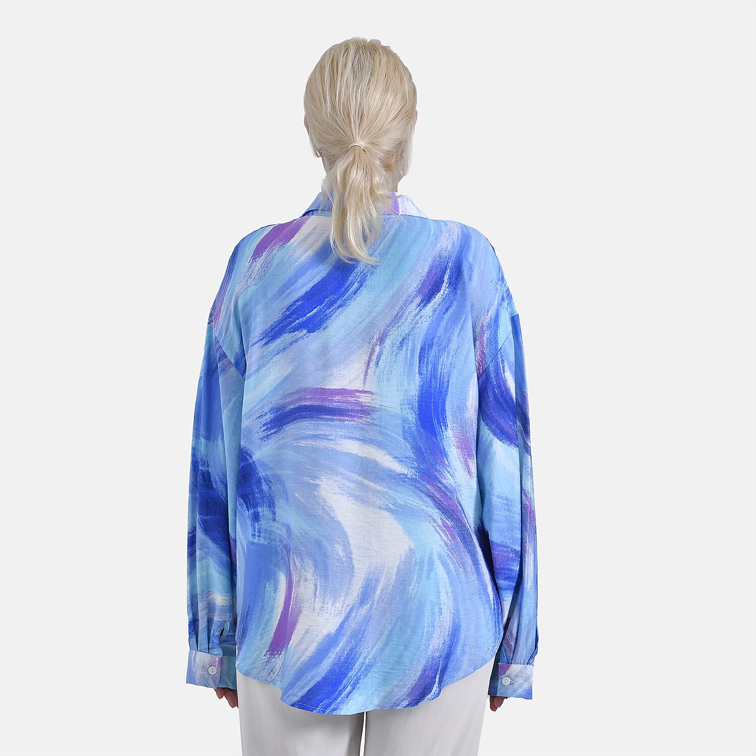 & Maisi Shirt (Size - S-M) - White & Blue