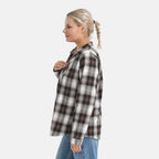 - Maisi Plaid Checkered Pattern Shirt (Size S) - Brown