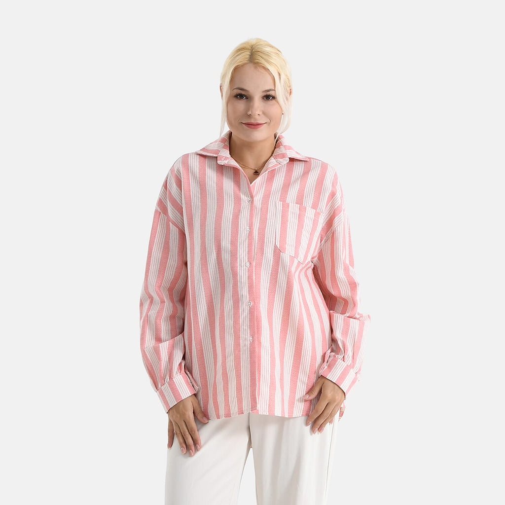 - Maisi Striped Shirt (Size S) - Pink - White