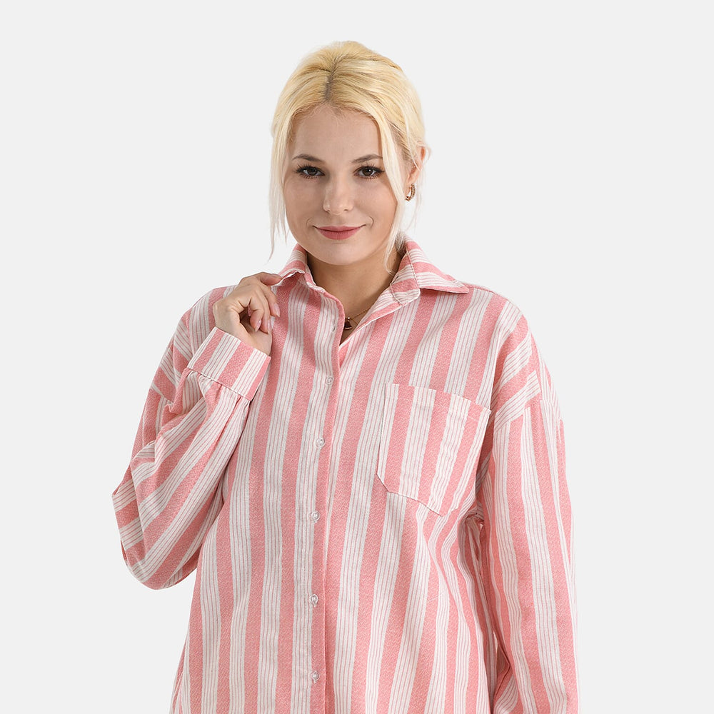 - Maisi Striped Shirt (Size S) - Pink - White