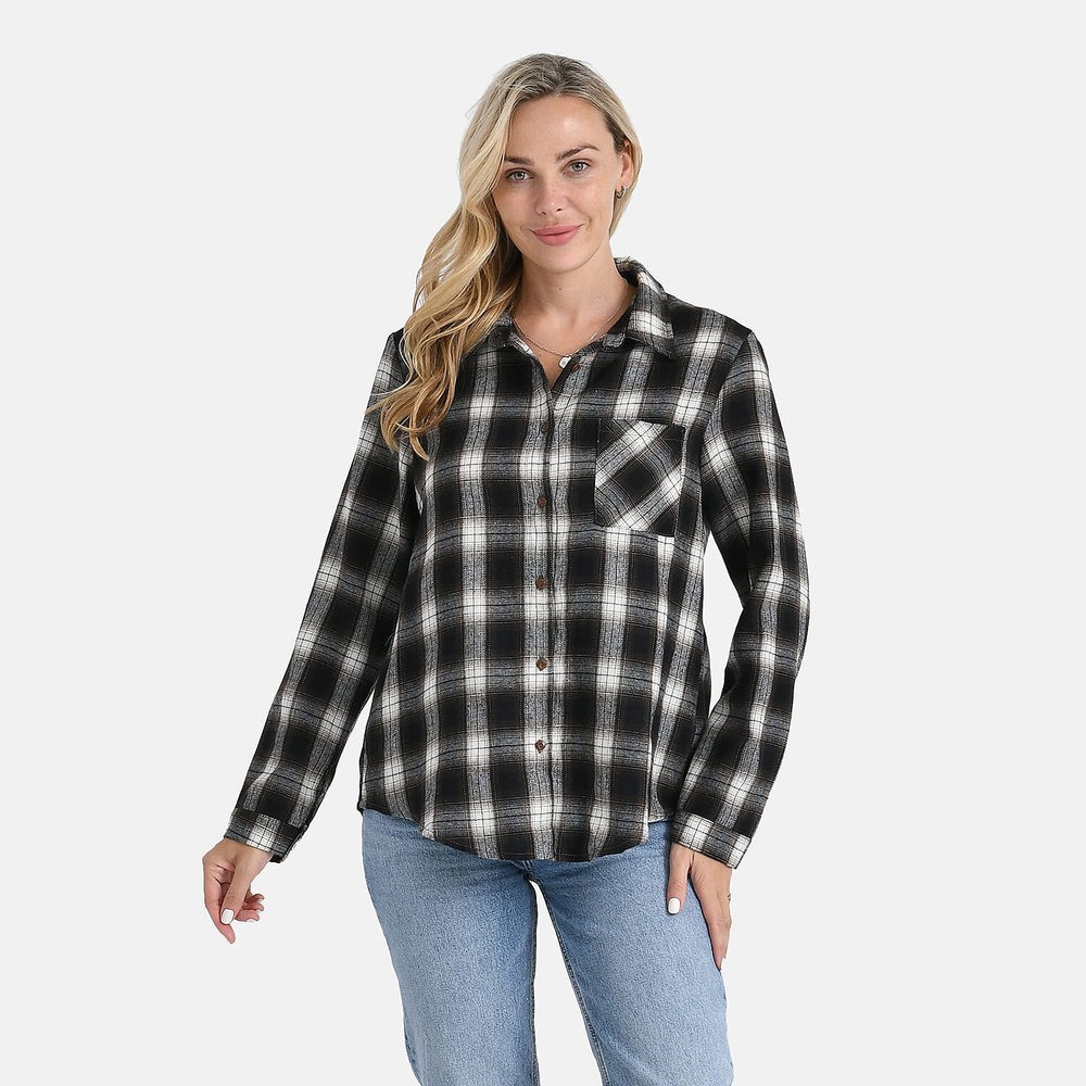 - Maisi Checks Long Sleeve Shirt (Size XL) - Green, White - Navy