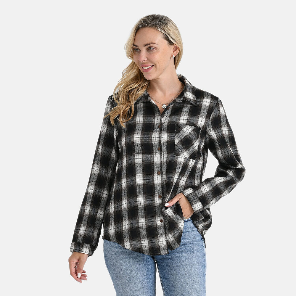 - Maisi Checks Long Sleeve Shirt (Size XL) - Green, White - Navy