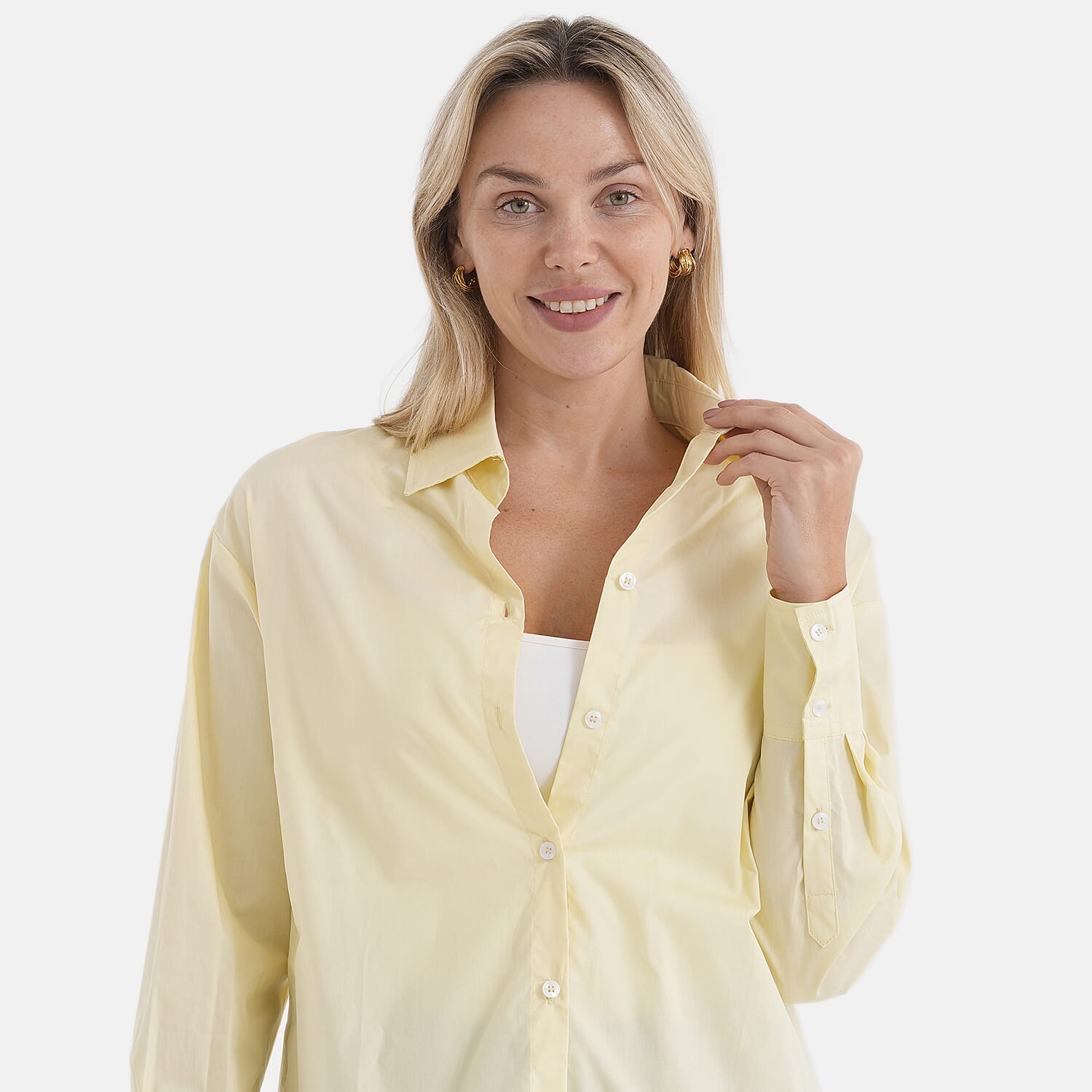 - Maisi 100% Cotton Classic Shirt (Size XL, Fit 20 To 22) - Yellow