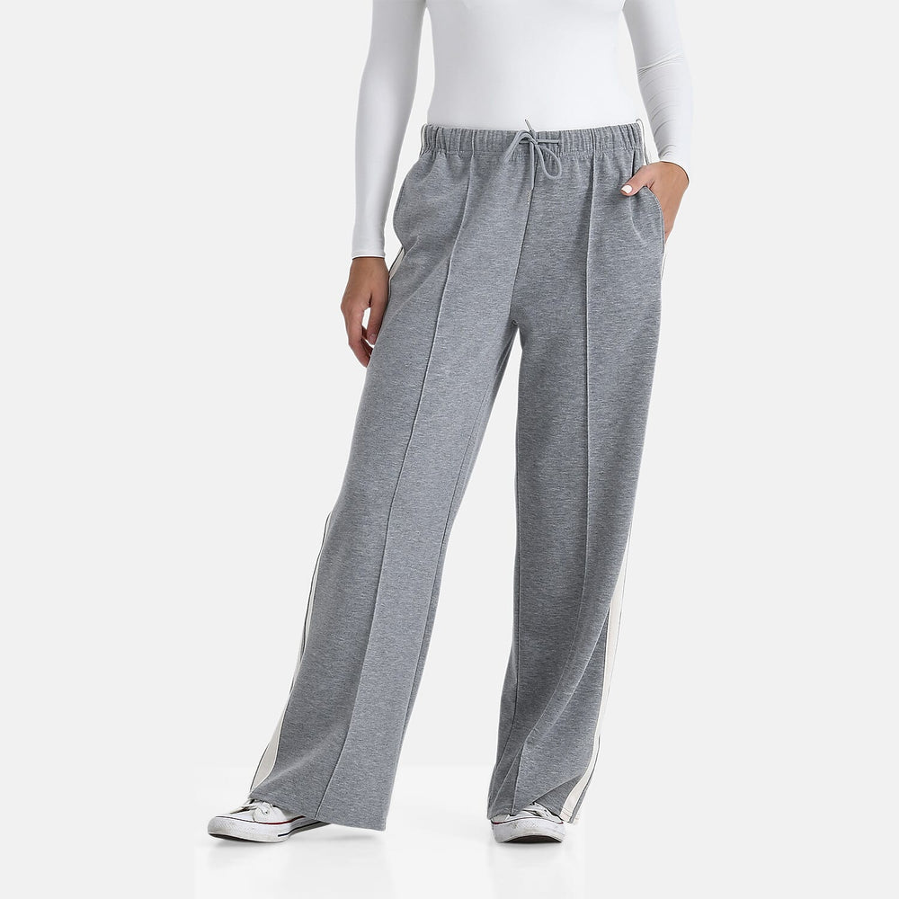 -Maisi Side Stripe Wide Leg Trouser (Size XL) - Grey