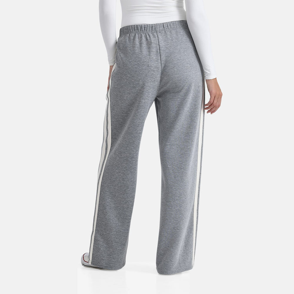 -Maisi Side Stripe Wide Leg Trouser (Size XL) - Grey