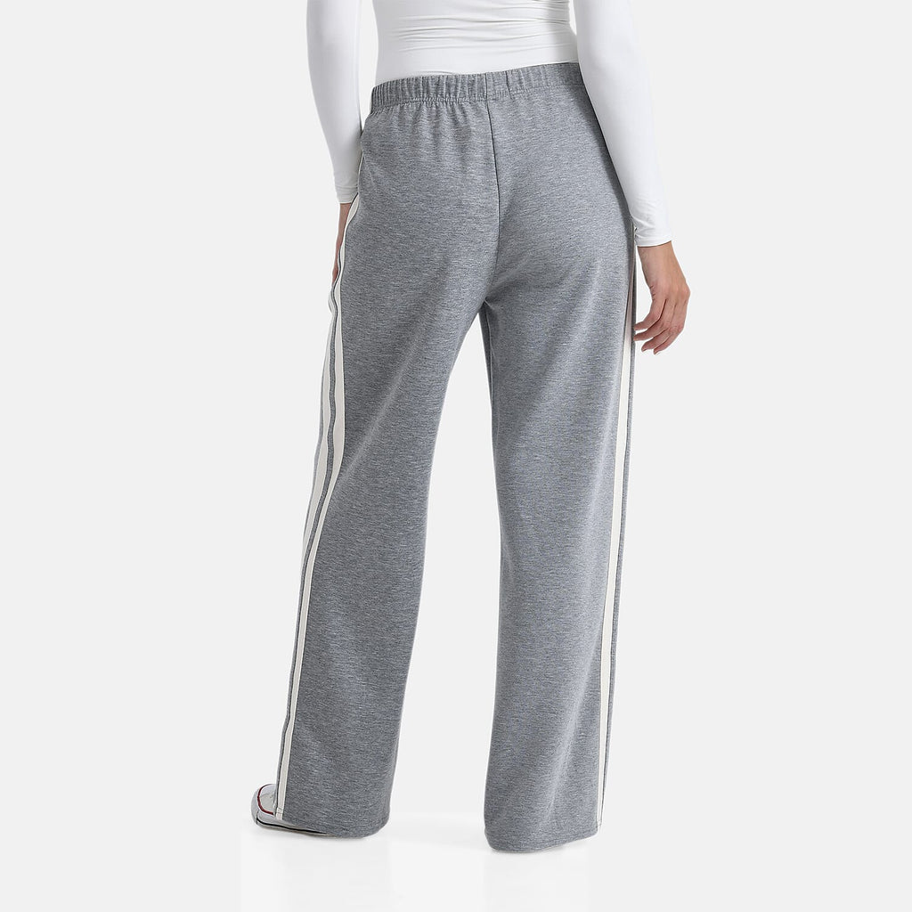 -Maisi Side Stripe Wide Leg Trouser (Size XL) - Grey