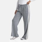 -Maisi Side Stripe Wide Leg Trouser (Size XL) - Grey
