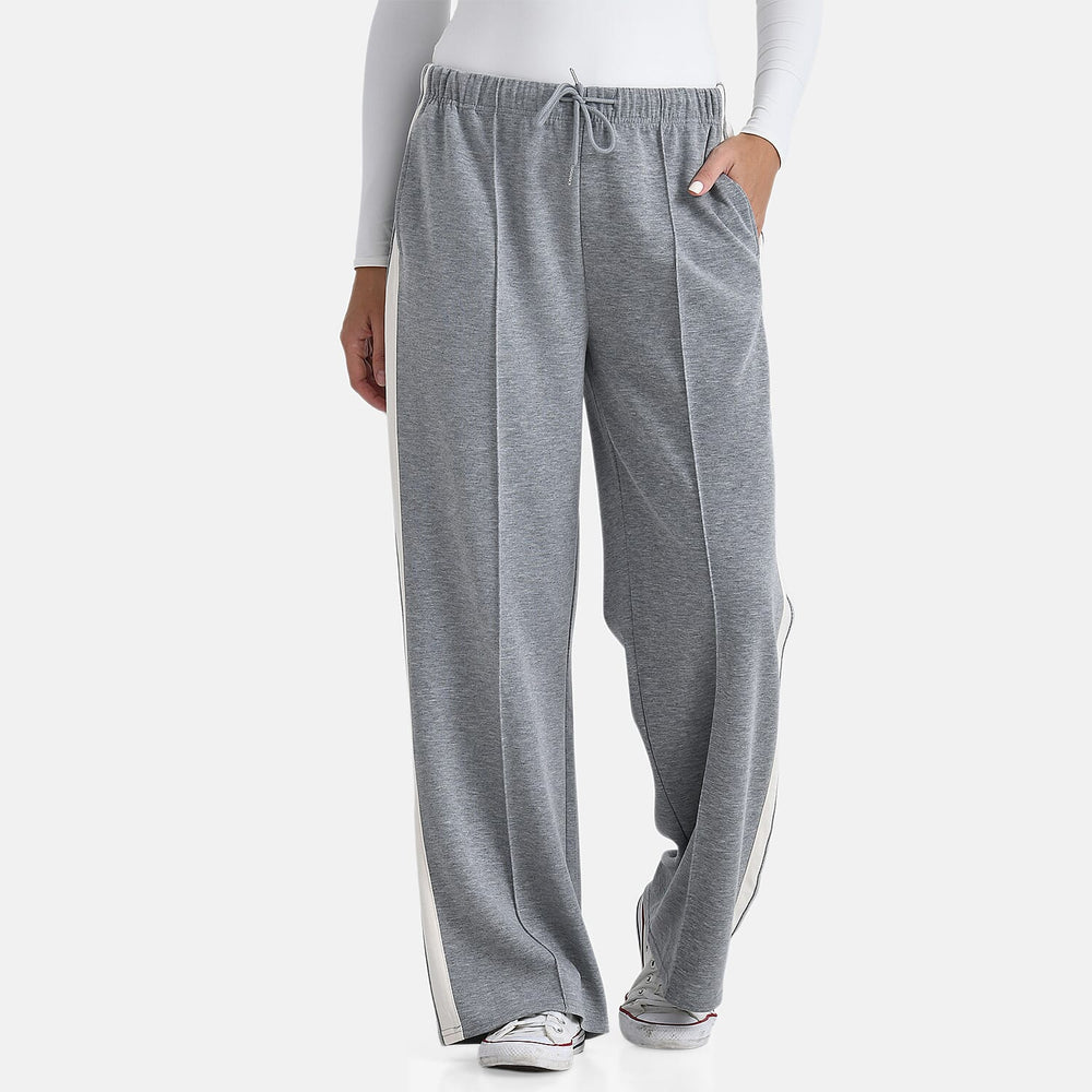 -Maisi Side Stripe Wide Leg Trouser (Size XL) - Grey