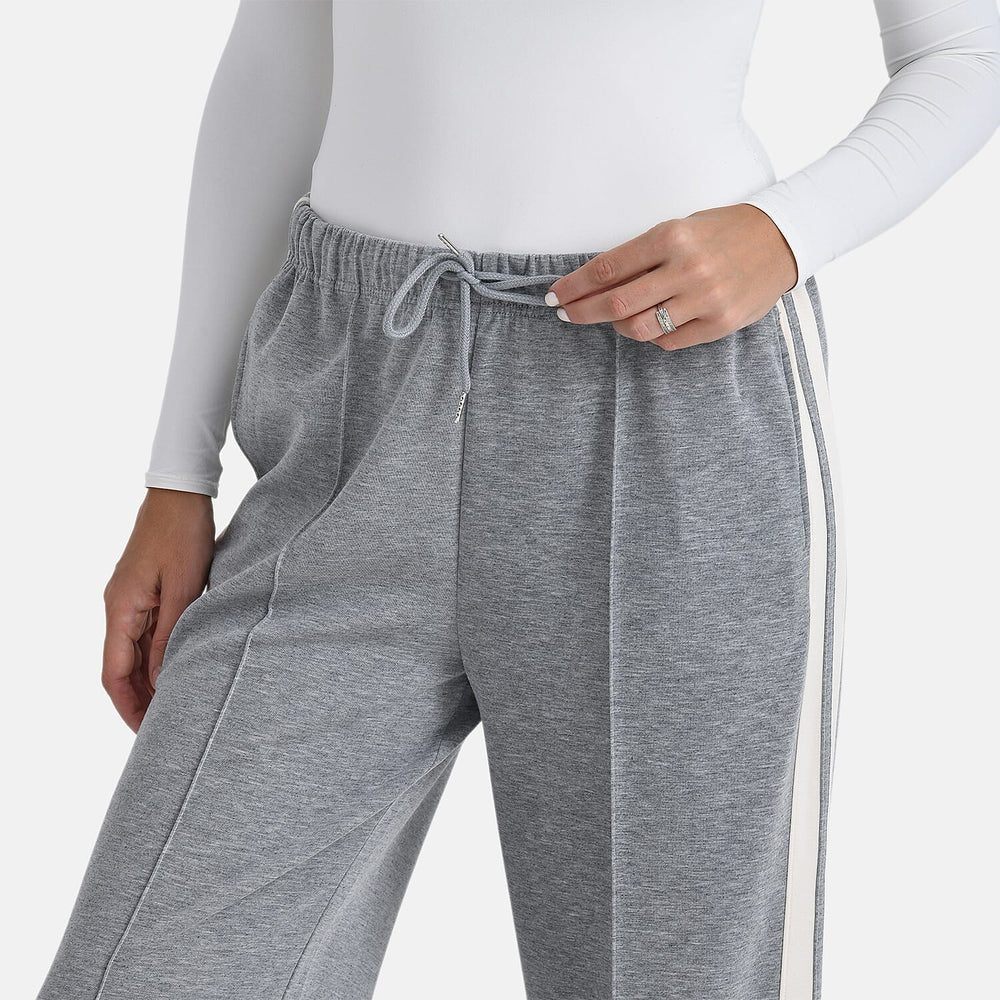-Maisi Side Stripe Wide Leg Trouser (Size XL) - Grey