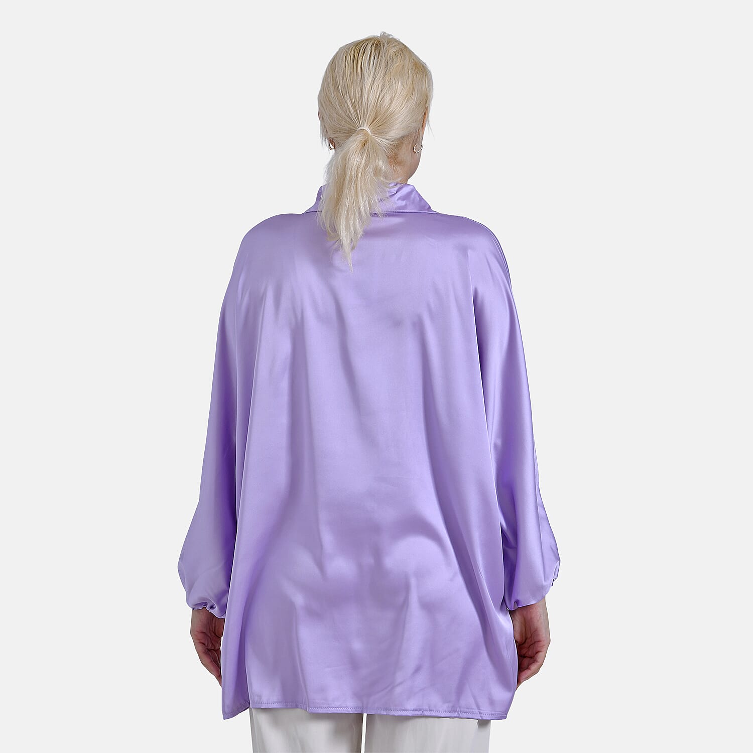 - Maisi Soft Satin Oversize Shirt (Size S-M) - Purple