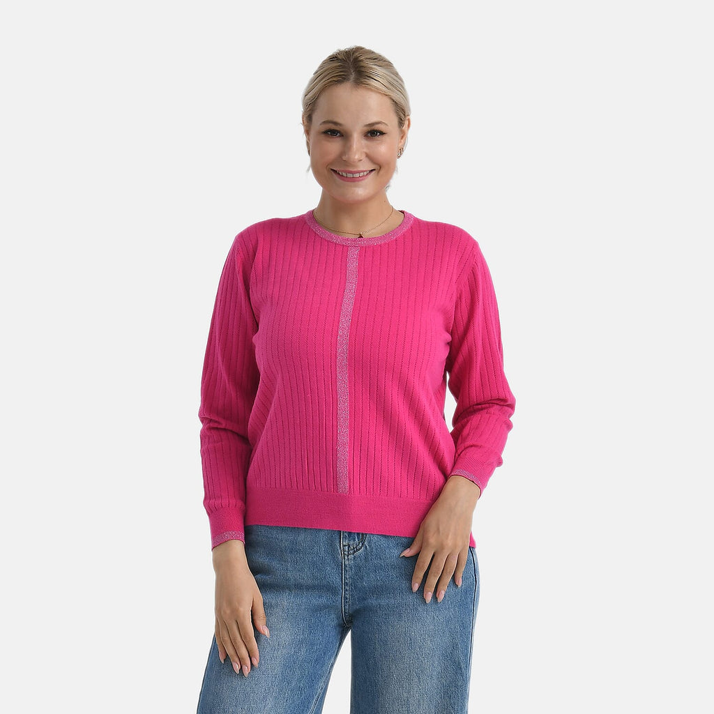 - Maisi R-Neck Blouse (Size - L, 16 to 18) - Pink