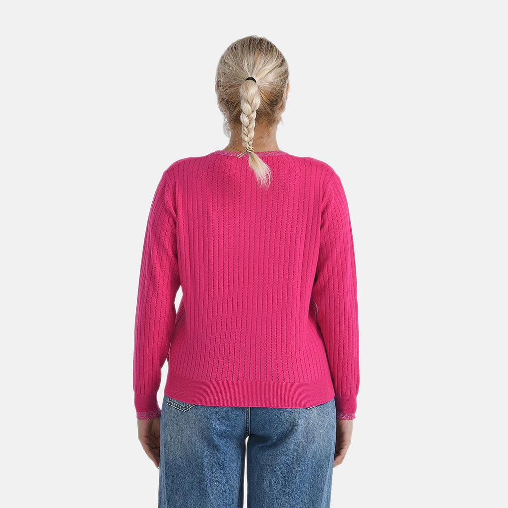 - Maisi R-Neck Jumper (Size - M, 12 to 14) - Pink
