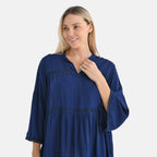 - Maisi Rayon Boho V-Neck Tunic Top (One Size, 10 to 20) - Black