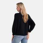 THE BIG LAUNCH - - Maisi Tie-Neck Long-Sleeve Blouse (Size - S) - Black