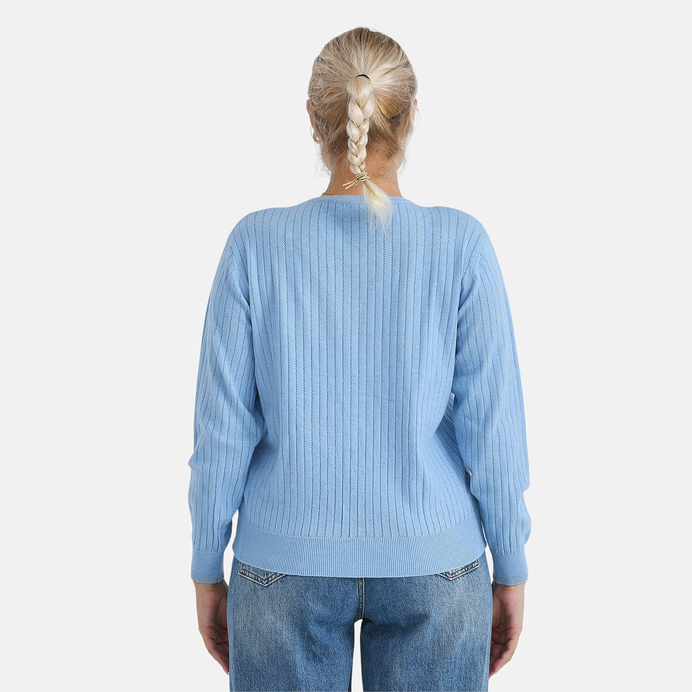 - Maisi R-Neck Jumper (Size - S, 8 to 10) - Blue